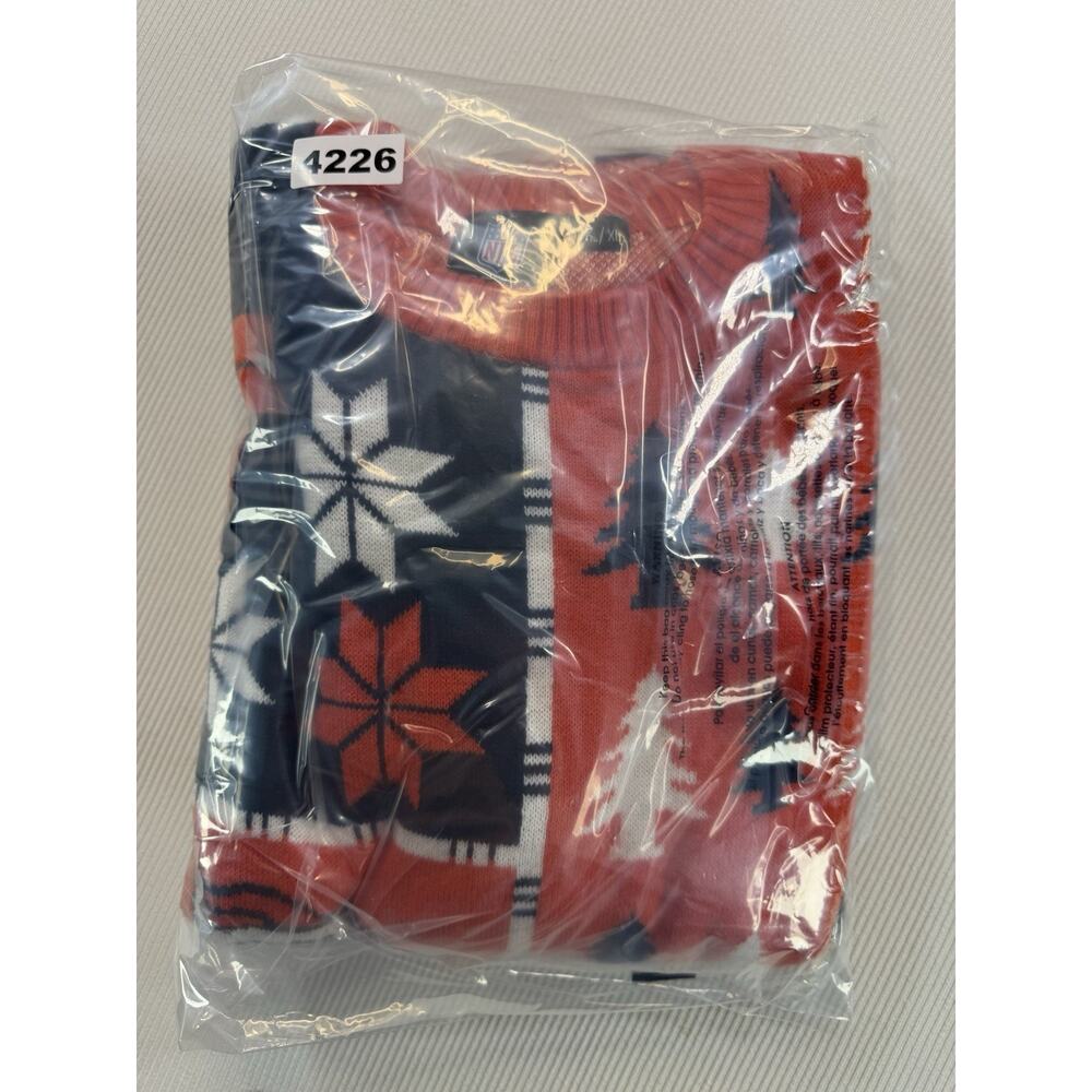 NFL Denver Broncos Ugly Christmas Sweater Orange Navy Patchwork XL Team Apparel - Picture 7 of 7